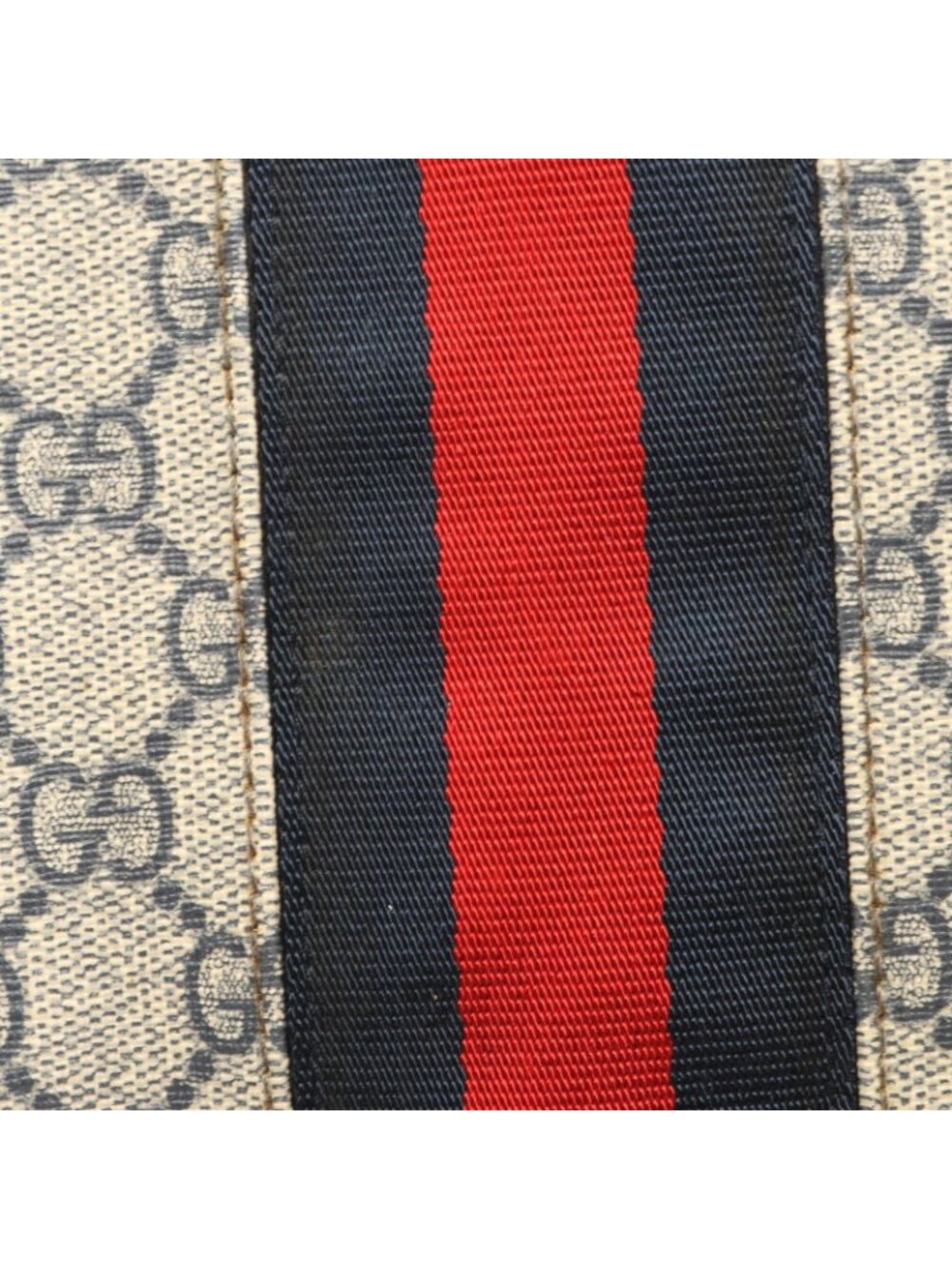 Gucci Shoulder Bag GG Supreme Sherry Line Beige Navy Canvas Leather - Picture 8 of 9